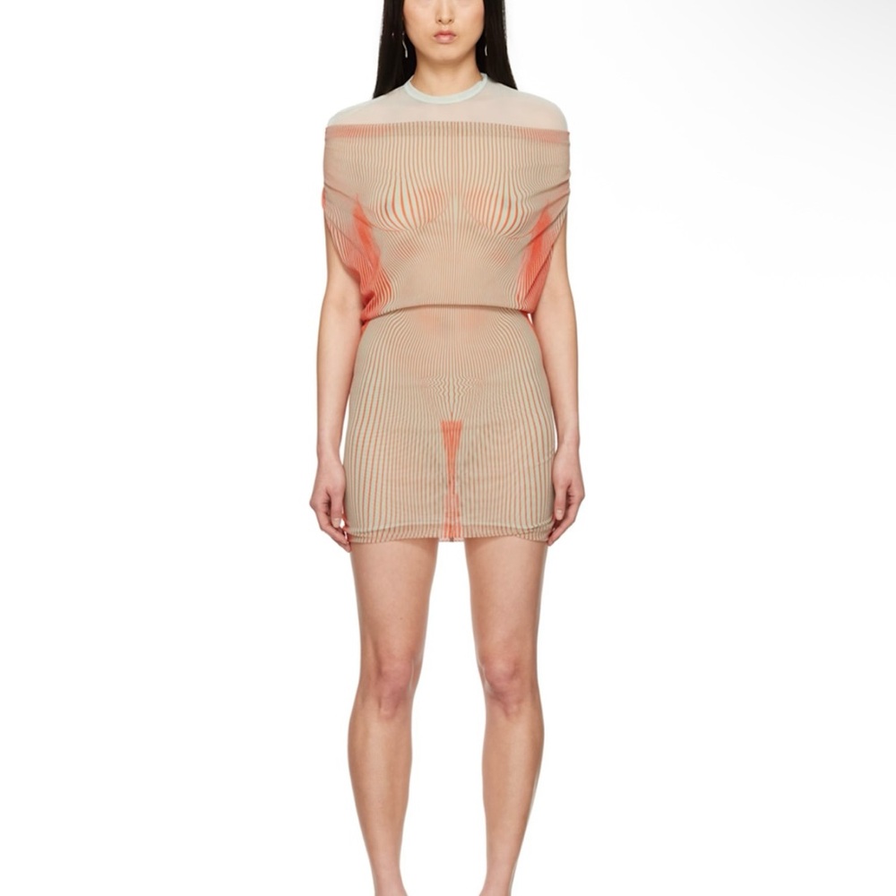 Jean Paul Gaultier Backless Dress - Cream and Red